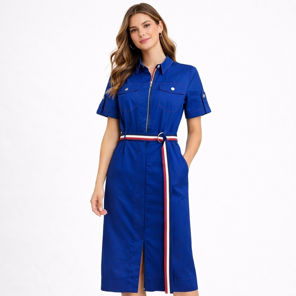 Andre Tan Blue Midi Dress NWOT
